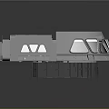 Gray 3D Mechanical Component Model Featuring Structural Lines and Equipment Casing Design