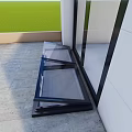 Modern Detached Villa With White Wall Glass Sliding Door And Green Lawn Terrace