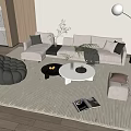 Modern Sofa Coffee Table Combination Sofa Coffee Table 3d model