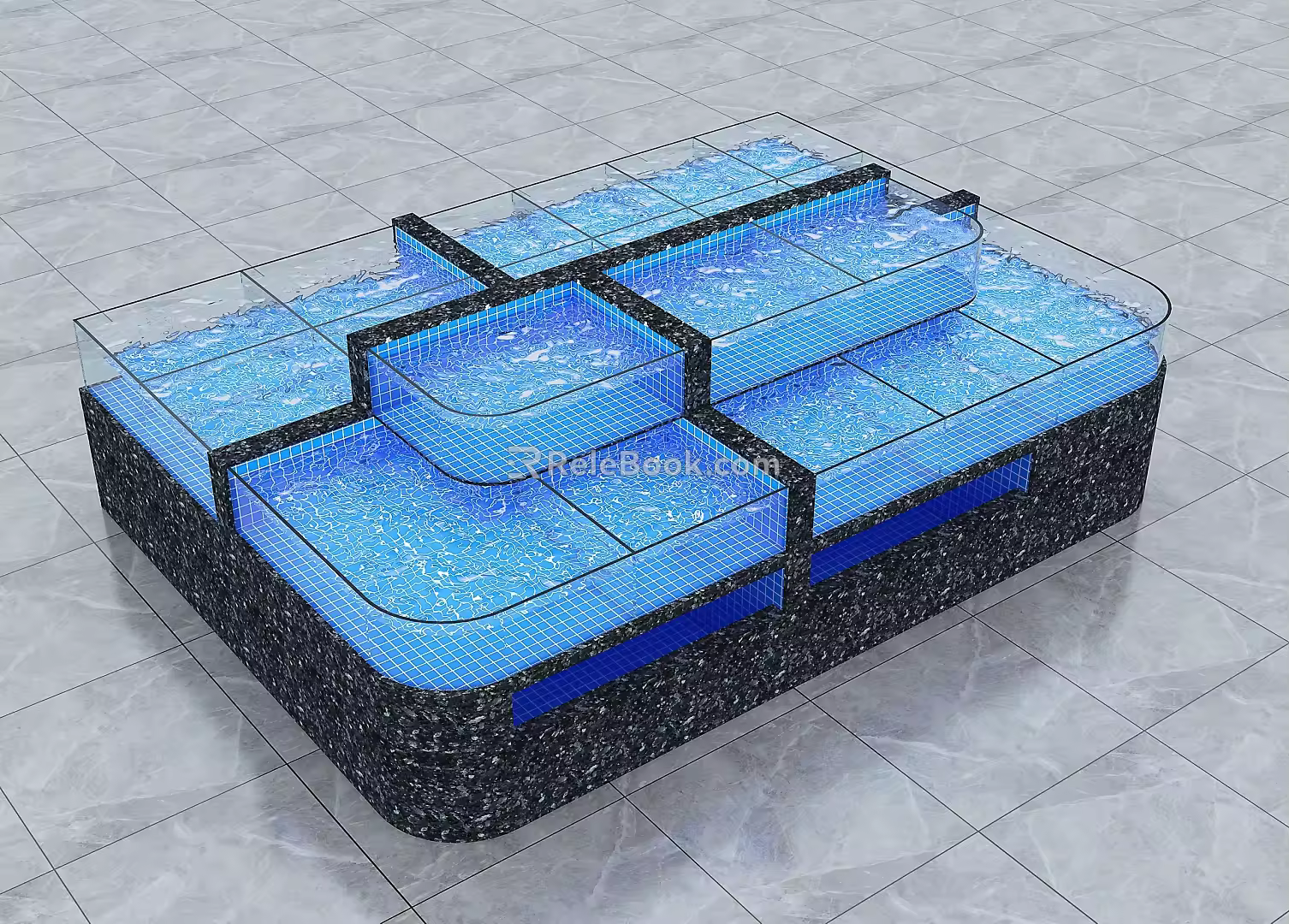 Seafood pool renderings 3d model