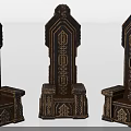 Ornate Single Chair With Intricate Carved Wooden Decorative Patterns And Design