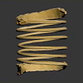 Golden Spiral Sculpture with Multiple Curved Metal Rings Shiny Surface and Unique Wavy Edges Design