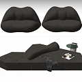 Gray Modular Sectional Sofa Set With Plush Cushions And Modern Design 3d model