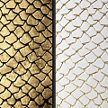 Elegant Gold and White Diamond Pattern Textured Wall Surface for Interior Design 3d model