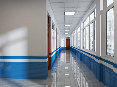 Modern Corridor Police Station model