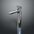Modern Chrome Faucet With Sleek Design Single Handle And Polished Tall Spout
