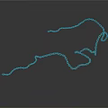 Silver Metallic Chain Equipment With Curved Shape On Dark Background
