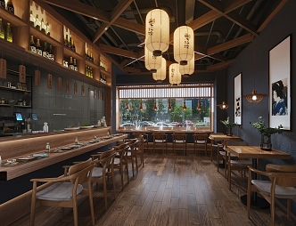 Japanese Restaurant Japanese and Korean Restaurant 3d model