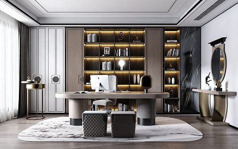 Light Luxury Office 3d model