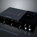 Black Hi Fi Audio Device With Knobs Buttons And Control Ports Design 3d model