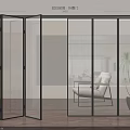 Modern Glass Folding Doors For Living Room Interior Design With Open Space