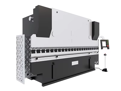 Industrial Bending Machine Modern Black And White Large Frame With Control Panel For Metal Processing 3d model