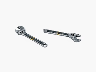 Adjustable Wrenches As Essential Hardware Tools With Durable Metal Construction For Home Repair 3d model