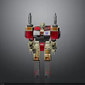 Red And Gold Mechanical Robot Figure With White Chest And Arm Cannons