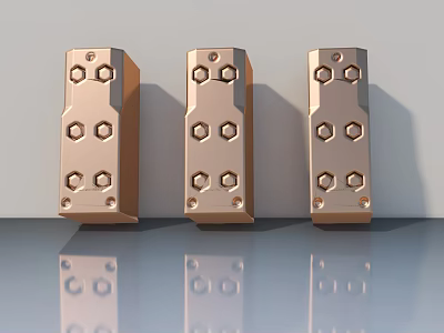 High Quality Swing Door Copper Hardware Hinges With Hexagonal Holes And Screws 3d model