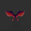 Mythical Flying Animal With Vibrant Red Purple Wings And Intricate Feather Details