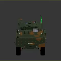 Wheeled Armored Military Vehicle With Camouflage Paint And Roof Mounted Antennas