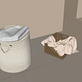 Woven Storage Baskets for Organizing in Corner of Room with White and Gray Fabrics