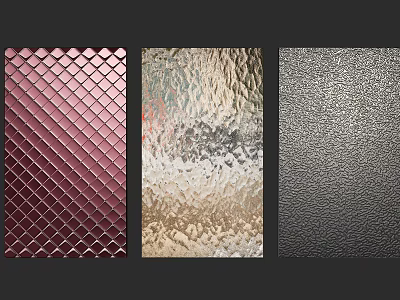 Decorative Textured Wall Panels with Red Diamond Metallic and Black Rough Textures 3d model