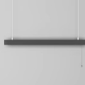 Modern Minimalist Linear Chandelier with Suspended Metal Frame and White LED Light