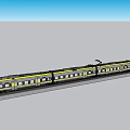 Sleek Modern Subway Train Design In Gray And Yellow Color On Railway Track