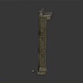 Ancient Style Stone Door Frame With Masonry Structure And Decorative Pillars 3d model