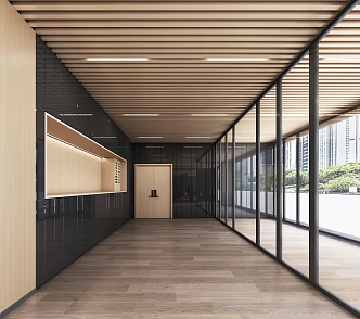 Modern aisle hall corridor porch health care center porch 3d model
