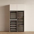 Modern Wine Cooler Cabinet With Multiple Shelves And Wine Bottles Storage