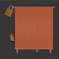 Orange Locked Storage Chest With Hasp Secure Lock And Small Legs Design