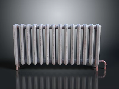 Vintage Cast Iron Radiator Heating Device With Classic Design And Structure 3d model