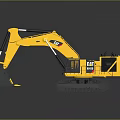Yellow Excavator Construction Vehicle Equipped With Track And Hydraulic Arm 3d model