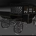 Vintage Horse Carriage With Classic Black Gold Design Quilted Leather Seats Metal Frame And Wheels