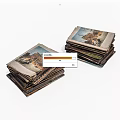 Two Stacks of Vintage Books Magazines with Old Cover Images on White Background