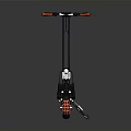 Stylish Modern Electric Scooter With Black Body Red Handlebars And Red Wheels