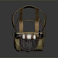 Mechanical Backpack With Red Panel Metal Frame And Leather Straps
