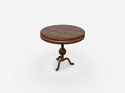Old wooden small coffee table 3d model