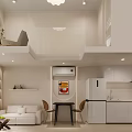 Modern Apartment Interior With Washer TV Large Window And Minimalist Style