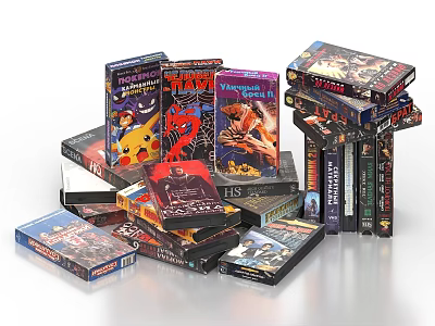Vintage Classic Board Games Collection With Various Themes And Colorful Boxes 3d model