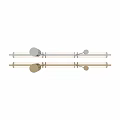 Modern Pendant Lights with Long Metal Frame and White Ribbed Shade for Contemporary Interior