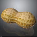 Golden Yellow Peanut Shaped Dessert With Intricate Grid Pattern Surface Design 3d model