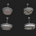 Modern Ceiling Fans With Lights Featuring Various Blade And Lighting Designs 3d model