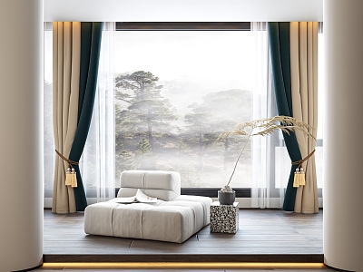 New Chinese style curtain 3d model