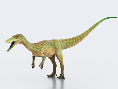 Realistic 3D Model Of A Green Dinosaur With Long Tail 3d model