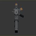 Modern Futuristic Rifle Weapon With Scope Gray Body And Orange Accents