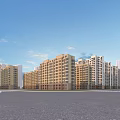 Modern High Rise Residential Buildings With Greenery Water Pool And Blue Sky
