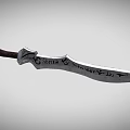 Fantasy Character And Mythical Creature With Engraved Steel Sword Brown Hilt
