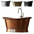 Stylish Copper Freestanding Bathtub with Modern Faucet and Various Color Options