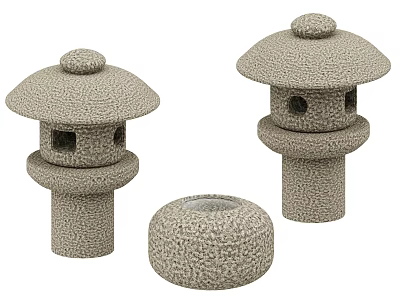Modern landscape lamp garden lamp stone lamp stone clock water bowl sink 3d model