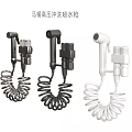 Toilet Faucet High Pressure Wash Gun With Coiled Hose In Different Colors