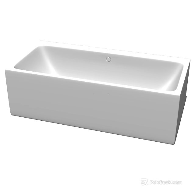 Sleek Modern White Freestanding Bathtub Design For Bathroom Interiors 3d model 